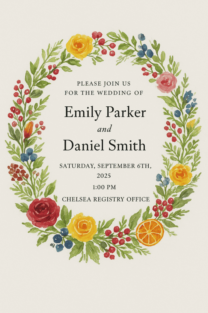 thistle and ink wedding invite