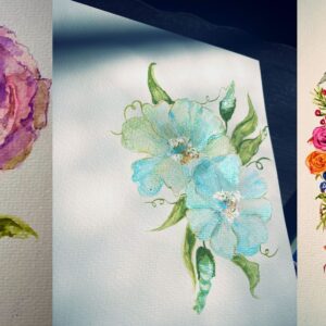 printed wreath card pack of three